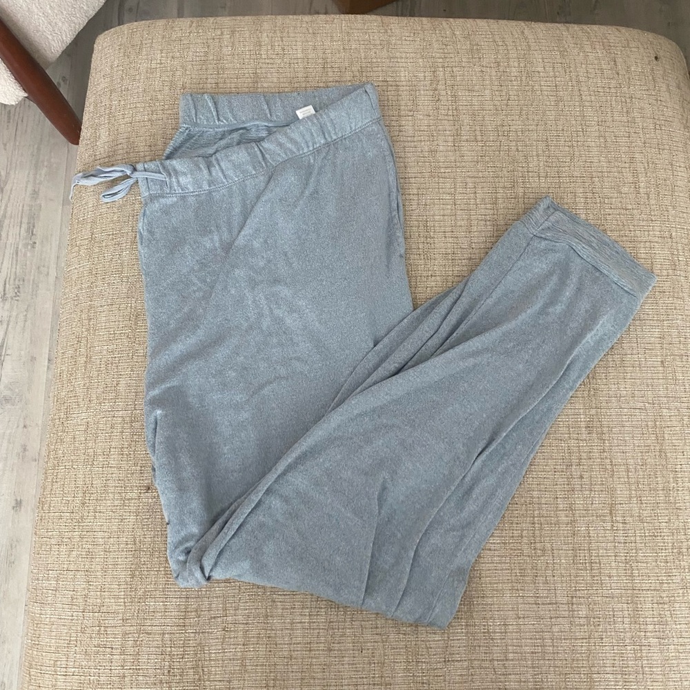 Blue and green soft sweatpants